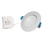 Back Lit 6IN RD Color Changing Panel Downlight Trim - Matte White