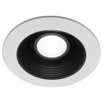 4IN Round Regressed Baffle Trim - Matte White / Black Baffle