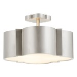 Wyatt Semi Flush Ceiling Light - Satin Nickel / Opal