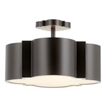 Wyatt Semi Flush Ceiling Light - Noir / Opal