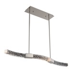 Athena Linear Pendant - Polished Nickel / Firenze Clear