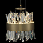 Glacier Mini Pendant - Brushed Champagne Gold / Firenze Clear