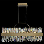 Glacier Linear Chandelier - Brushed Champagne Gold / Firenze Clear