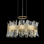 Glacier Pendant - Brushed Champagne Gold / Firenze Clear