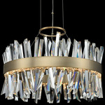 Glacier Pendant - Brushed Champagne Gold / Firenze Clear