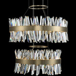 Glacier Two Tier Pendant - Brushed Champagne Gold / Firenze Clear
