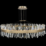Glacier Round Pendant - Brushed Champagne Gold / Firenze Clear