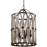 Belmont Outdoor Entry Pendant - Florence Gold / Light Wood