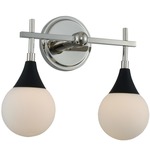 Bogart Bathroom Vanity Light - Matte Black / Polished Nickel / Opal