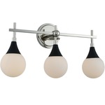 Bogart Bathroom Vanity Light - Matte Black / Polished Nickel / Opal