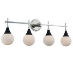 Bogart Bathroom Vanity Light - Matte Black / Polished Nickel / Opal