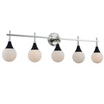 Bogart Bathroom Vanity Light - Matte Black / Polished Nickel / Opal