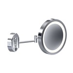 Baci Junior Round Double Arm Wall Mirror - Satin Nickel / Mirror