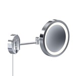 Baci Basic Round Double Arm Wall Mirror w/Plug - Satin Nickel / Mirror