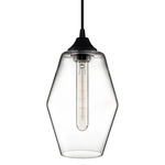 Marquise Petite Pendant - Black / Crystal