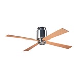 Lapa Flush Ceiling Fan - Bright Nickel / Maple