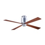 Lapa Flush Ceiling Fan - Galvanized Steel / Mahogany Blades