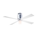 Lapa Flush Ceiling Fan with Light - Galvanized Steel / White