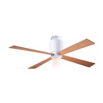 Lapa Flush Ceiling Fan with Light - Gloss White / Maple