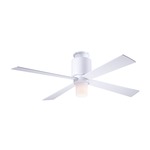 Lapa Flush Ceiling Fan with Light - Gloss White / White
