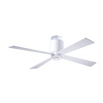 Lapa Flush Ceiling Fan - Gloss White / White