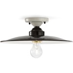 B&W Disc Ceiling Light Fixture - Gloss White / Black