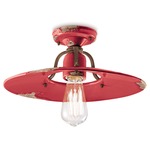 Country Ceiling Light Fixture - Vintage Red