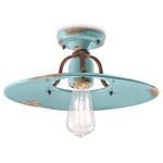 Country Ceiling Light Fixture - Vintage Light Blue