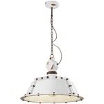 Industrial Rivets Pendant - Vintage White