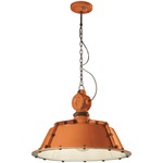Industrial Rivets Pendant - Vintage Orange