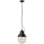 Industrial Cage Pendant - Vintage Black