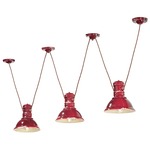 Industrial 3 Light Pendant - Vintage Bordeaux