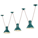 Industrial 3 Light Pendant - Vintage Green