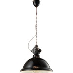 Industrial Half Globe Pendant - Vintage Black