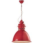 Industrial Dome Pendant - Vintage Red