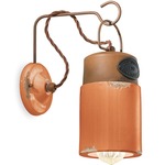 Industrial Cylinder Wall Light - Vintage Orange