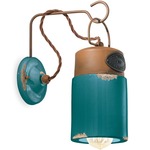 Industrial Cylinder Wall Light - Vintage Green