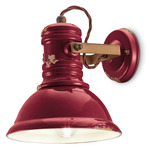 Industrial Dome Wall Light - Vintage Bordeaux