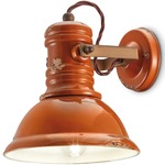 Industrial Dome Wall Light - Vintage Orange