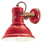 Industrial Dome Wall Light - Vintage Red