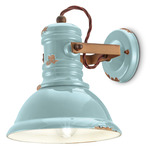 Industrial Dome Wall Light - Vintage Light Blue