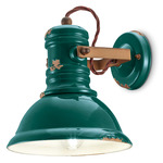 Industrial Dome Wall Light - Vintage Green
