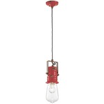 Urban Adjustable Pendant - Vintage Red / Clear