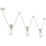 Urban 3 Light Pendant - Vintage White / Clear