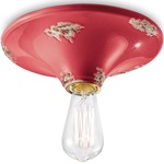 Vintage Round Canopy Ceiling Light Fixture - Vintage Red
