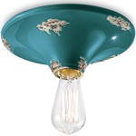 Vintage Round Canopy Ceiling Light Fixture - Vintage Green