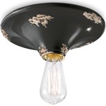 Vintage Round Canopy Ceiling Light Fixture - Vintage Black