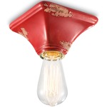 Vintage Square Canopy Ceiling Light Fixture - Vintage Red