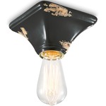 Vintage Square Canopy Ceiling Light Fixture - Vintage Black