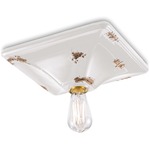 Vintage Square Canopy Ceiling Light Fixture - Vintage White